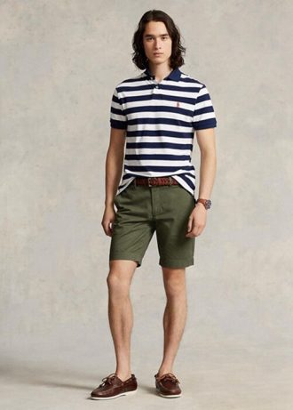 Olive Erkek Ralph Lauren Streç Slim Fit Chino Şort