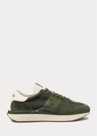 Olive Erkek Ralph Lauren Train 89 Süet Panelli Spor Ayakkabı
