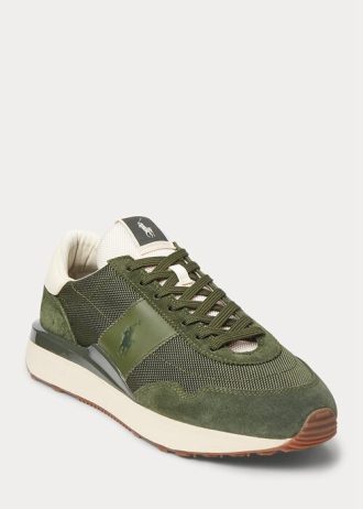 Olive Erkek Ralph Lauren Train 89 Süet Panelli Spor Ayakkabı