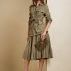 Olive Kadın Ralph Lauren Arnav Pileli Kırık-Twill Etekler Olive Kadın Ralph Lauren Arnav Pileli Kırık-Twill Etekler