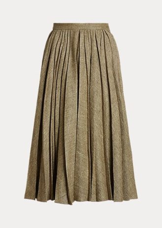 Olive Kadın Ralph Lauren Arnav Pileli Kırık-Twill Etekler