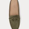 Olive Kadın Ralph Lauren Brynn Süet Sürücü Düz Ayakkabı