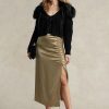 Olive Kadın Ralph Lauren Büzgülü Bağcık Detaylı Saten Etekler Olive Kadın Ralph Lauren Büzgülü Bağcık Detaylı Saten Etekler