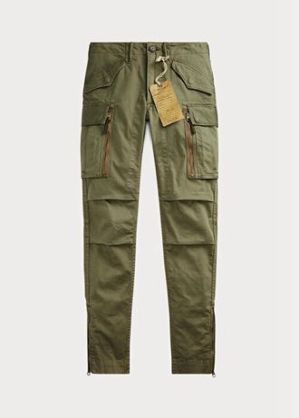 Olive Kadın Ralph Lauren Esnek Dar Kargo Pantolon