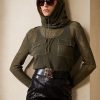 Olive Kadın Ralph Lauren Huni Yaka İpek-Keten Örgü Kazaklar Olive Kadın Ralph Lauren Huni Yaka İpek-Keten Örgü Kazaklar