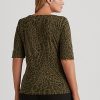 Olive Kadın Ralph Lauren Ocelot Baskılı Pamuklu Tekne Yaka Üstler Olive Kadın Ralph Lauren Ocelot Baskılı Pamuklu Tekne Yaka Üstler