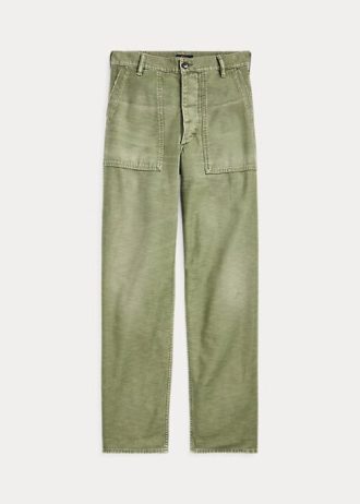 Olive Kadın Ralph Lauren Pamuklu Saten Pantolon