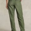 Olive Kadın Ralph Lauren Pamuklu Saten Pantolon
