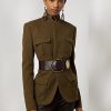 Olive Kadın Ralph Lauren Rhodri Yün Karışımlı Twill Ceketler Olive Kadın Ralph Lauren Rhodri Yün Karışımlı Twill Ceketler