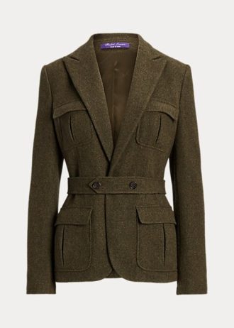 Olive Kadın Ralph Lauren Rhodri Yün Karışımlı Twill Ceketler Olive Kadın Ralph Lauren Rhodri Yün Karışımlı Twill Ceketler