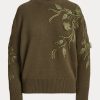 Olive Kadın Ralph Lauren Süslemeli Kaşmir Yuvarlak Yaka Kazaklar Olive Kadın Ralph Lauren Süslemeli Kaşmir Yuvarlak Yaka Kazaklar