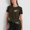 Olive Kadın Ralph Lauren Zebra Baskılı Jersey Tişörtleri Olive Kadın Ralph Lauren Zebra Baskılı Jersey Tişörtleri