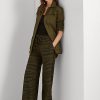 Olive Kadın Ralph Lauren Zebra Desenli Krep Geniş Paça Pantolon