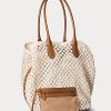Parchment Krem Kadın Ralph Lauren Deri Kenarlı Tığ İşi Büyük Bellport Tote Çantalar Parchment Krem Kadın Ralph Lauren Deri Kenarlı Tığ İşi Büyük Bellport Tote Çantalar