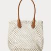 Parchment Krem Kadın Ralph Lauren Deri Kenarlı Tığ İşi Büyük Bellport Tote Çantalar Parchment Krem Kadın Ralph Lauren Deri Kenarlı Tığ İşi Büyük Bellport Tote Çantalar
