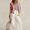 Parchment Krem Kadın Ralph Lauren Deri Kenarlı Tığ İşi Büyük Bellport Tote Çantalar Parchment Krem Kadın Ralph Lauren Deri Kenarlı Tığ İşi Büyük Bellport Tote Çantalar