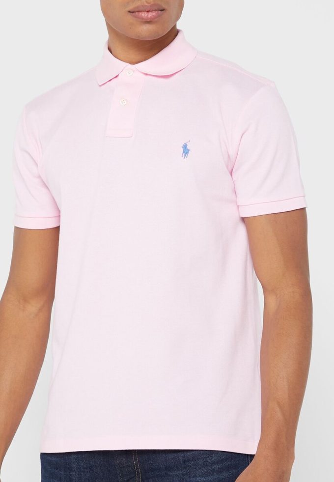 Pembe Erkek Ralph Lauren Essential Slim Fit Polo Gömlekler Pembe Erkek Ralph Lauren Essential Slim Fit Polo Gömlekler