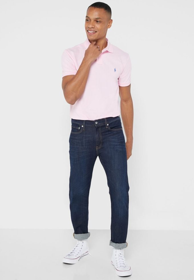 Pembe Erkek Ralph Lauren Essential Slim Fit Polo Gömlekler Pembe Erkek Ralph Lauren Essential Slim Fit Polo Gömlekler