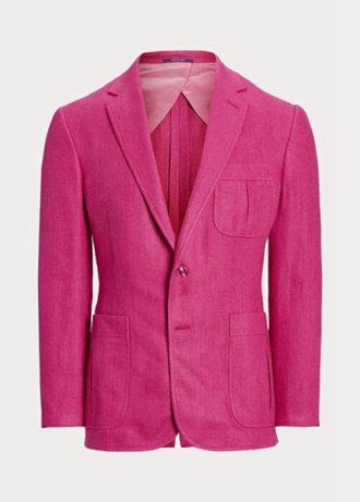 Pembe Erkek Ralph Lauren Kent Sepet Örgü Keten İpek Spor Blazer Pembe Erkek Ralph Lauren Kent Sepet Örgü Keten İpek Spor Blazer
