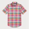 Pembe Erkek Ralph Lauren Klasik Kesim Madras Popover Gömlekler Pembe Erkek Ralph Lauren Klasik Kesim Madras Popover Gömlekler