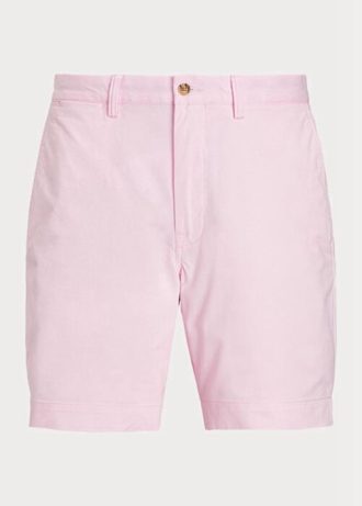 Pembe Erkek Ralph Lauren Stretch Düz Kesim Chino Şort
