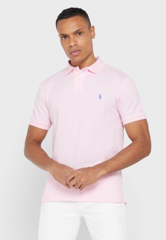 Pembe Erkek Ralph Lauren Temel Polo Tişörtleri