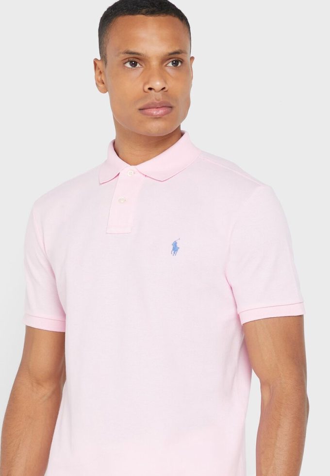 Pembe Erkek Ralph Lauren Temel Polo Tişörtleri Pembe Erkek Ralph Lauren Temel Polo Tişörtleri