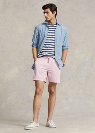 Pembe Erkek Ralph Lauren Traveller Mayo Şortu