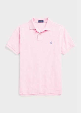 Pembe Erkek Ralph Lauren Özel Slim Fit File Polo Tişörtler