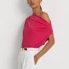 Pembe Kadın Ralph Lauren Esnek Jersey Üstleri Pembe Kadın Ralph Lauren Esnek Jersey Üstleri