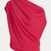 Pembe Kadın Ralph Lauren Esnek Jersey Üstleri Pembe Kadın Ralph Lauren Esnek Jersey Üstleri