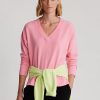 Pembe Kadın Ralph Lauren Jersey V Yaka Kazak Sweatshirt