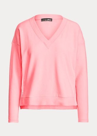 Pembe Kadın Ralph Lauren Jersey V Yaka Kazak Sweatshirt