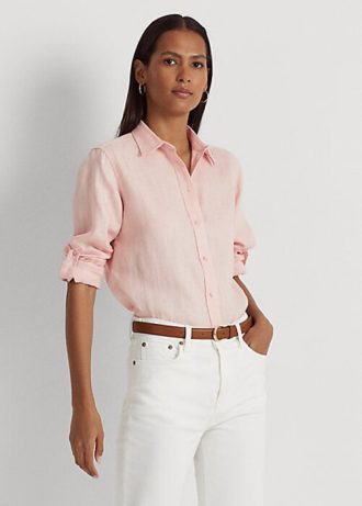 Pembe Kadın Ralph Lauren Keten Gömlekler