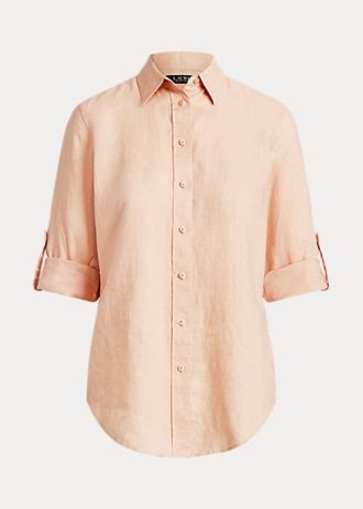 Pembe Kadın Ralph Lauren Keten Gömlekler