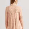 Pembe Kadın Ralph Lauren Keten-Pamuklu Örgü Hırka Kazakları Pembe Kadın Ralph Lauren Keten-Pamuklu Örgü Hırka Kazakları