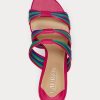 Pembe Kadın Ralph Lauren Lorraine Çizgili Nappa Deri Sandaletler Pembe Kadın Ralph Lauren Lorraine Çizgili Nappa Deri Sandaletler