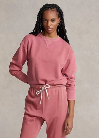 Pembe Kadın Ralph Lauren Organik Pamuklu Yuvarlak Yaka Sweatshirt