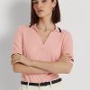 Pembe Kadın Ralph Lauren İpek Karışımlı Kısa Kollu Kazaklar Pembe Kadın Ralph Lauren İpek Karışımlı Kısa Kollu Kazaklar