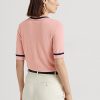 Pembe Kadın Ralph Lauren İpek Karışımlı Kısa Kollu Kazaklar Pembe Kadın Ralph Lauren İpek Karışımlı Kısa Kollu Kazaklar