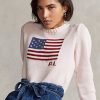 Pembe Kadın Ralph Lauren Pembe Pony Bayrak Pamuklu Kazaklar Pembe Kadın Ralph Lauren Pembe Pony Bayrak Pamuklu Kazaklar