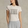 Pembe Kadın Ralph Lauren Slim Grafikli Ribanalı Pamuklu Tişörtler Pembe Kadın Ralph Lauren Slim Grafikli Ribanalı Pamuklu Tişörtler