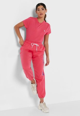 Pembe Kadın Ralph Lauren Yüksek Bel Bilek Eşofman Altı