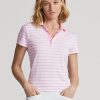 Pembe Kadın Ralph Lauren Özel Kesim Jersey Polo Tişörtleri Pembe Kadın Ralph Lauren Özel Kesim Jersey Polo Tişörtleri