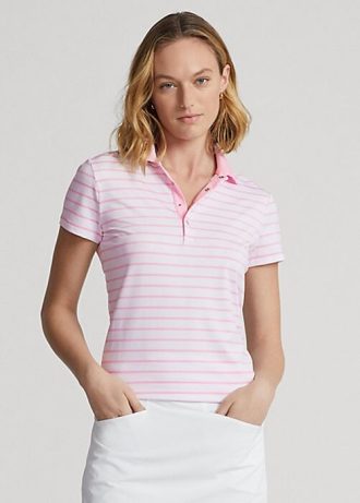 Pembe Kadın Ralph Lauren Özel Kesim Jersey Polo Tişörtleri