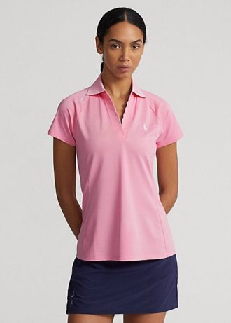 Pembe Kadın Ralph Lauren Özel Kesim Piqué Polo Tişörtler