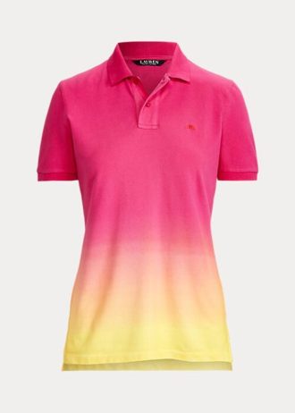Pembe / Turuncu / Sarı Kadın Ralph Lauren Dip-Dyed Piqué Polo Tişörtleri