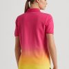 Pembe / Turuncu / Sarı Kadın Ralph Lauren Dip-Dyed Piqué Polo Tişörtleri Pembe / Turuncu / Sarı Kadın Ralph Lauren Dip-Dyed Piqué Polo Tişörtleri