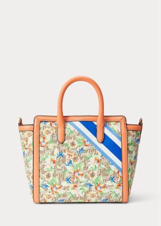 Prnt Khaki Mjcqrd/Portsid Kadın Ralph Lauren Monogram Jakarlı Orta Boy Tyler Tote Çantalar