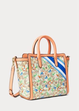 Prnt Khaki Mjcqrd/Portsid Kadın Ralph Lauren Monogram Jakarlı Orta Boy Tyler Tote Çantalar